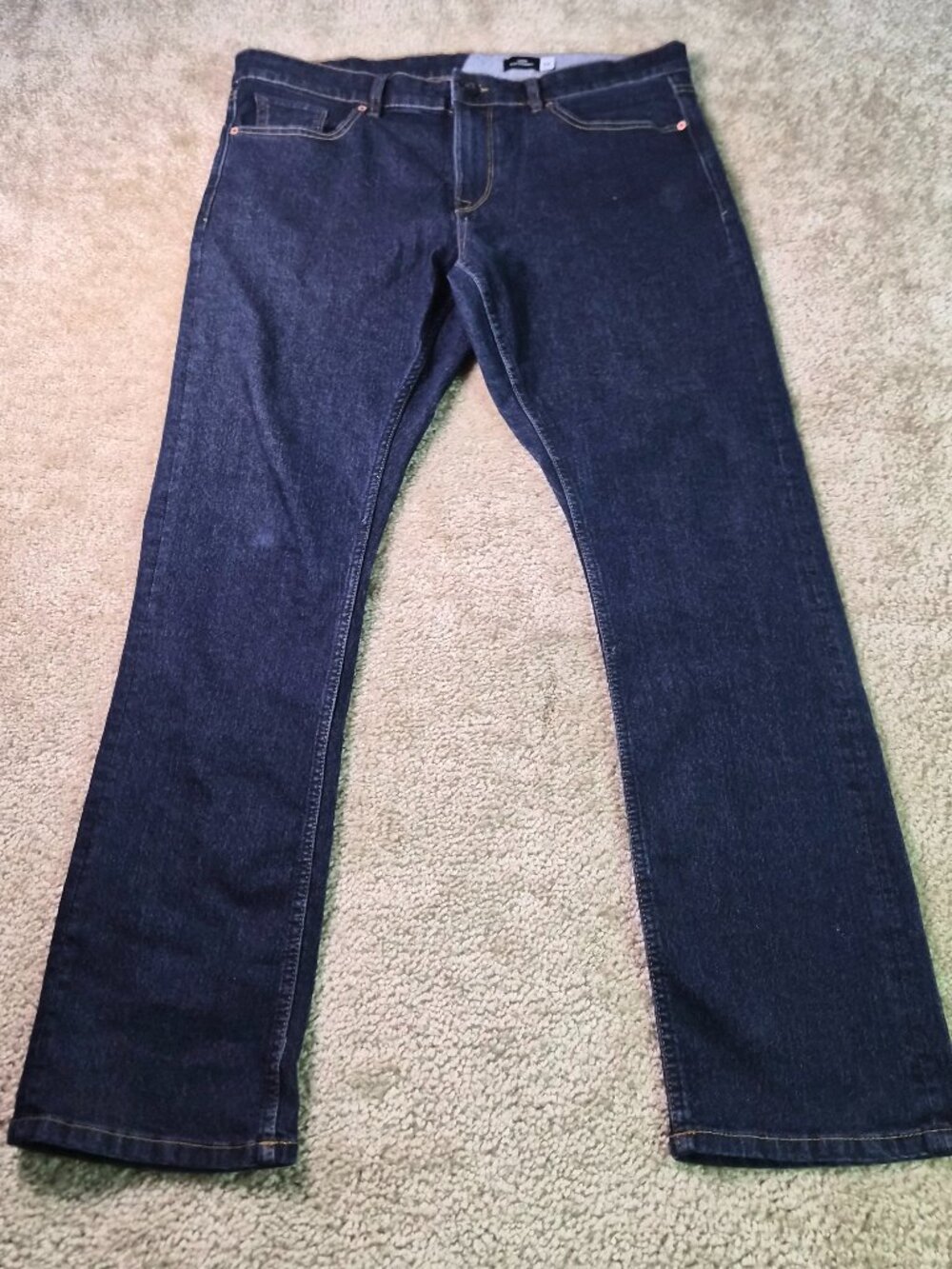 Volcom Vorta Jeans Mens Size 36 Blue Denim Stretch Slim Fit Straight Leg F941